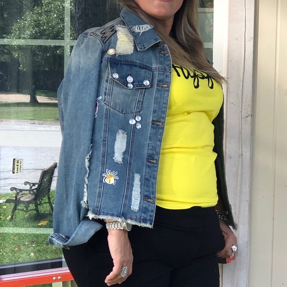 Chamarra de mezclilla/ Customized jean jacket - Picture 3 of 3